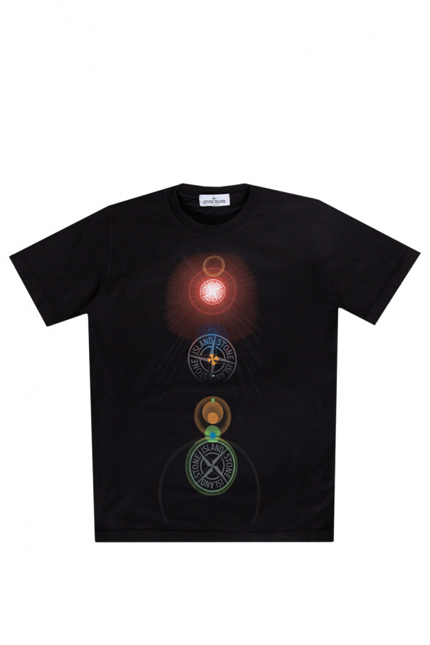 shirt with logo Stone Island Kids - MSGM watercolour-print